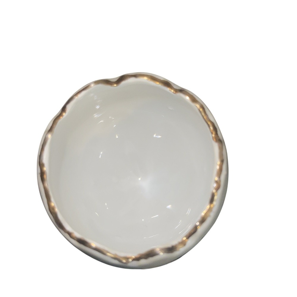 Vintage Porcelain Egg Cup Holder Floral Gold Trim Decorative Accent - Picture 8 of 16